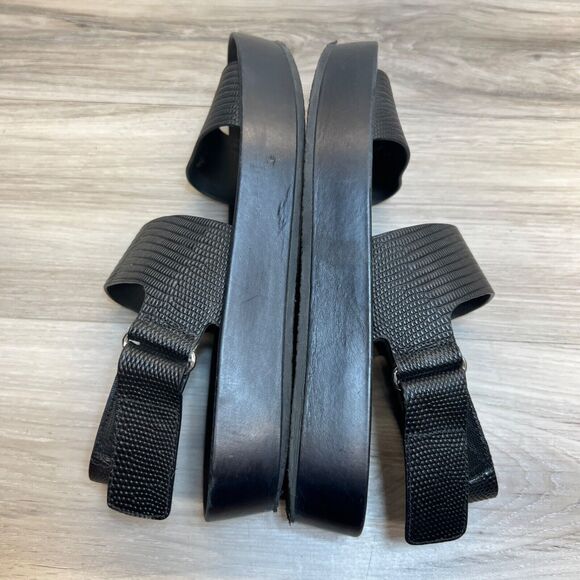 Vince Marett Leather Platform Ankle Strap Sandals Black Size 7.5 - Picture 2 of 11